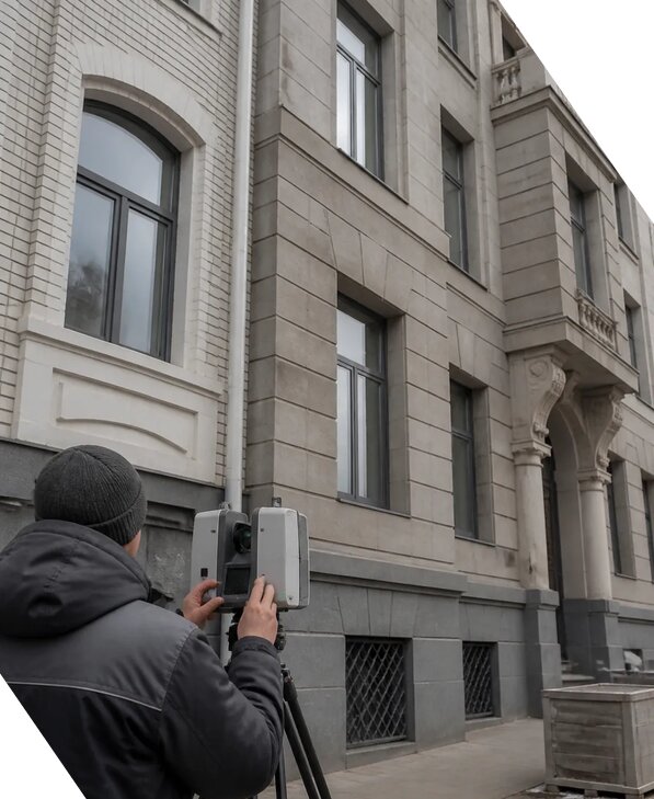 Лазерное сканирование фасадов зданий для обследования в Архангельске